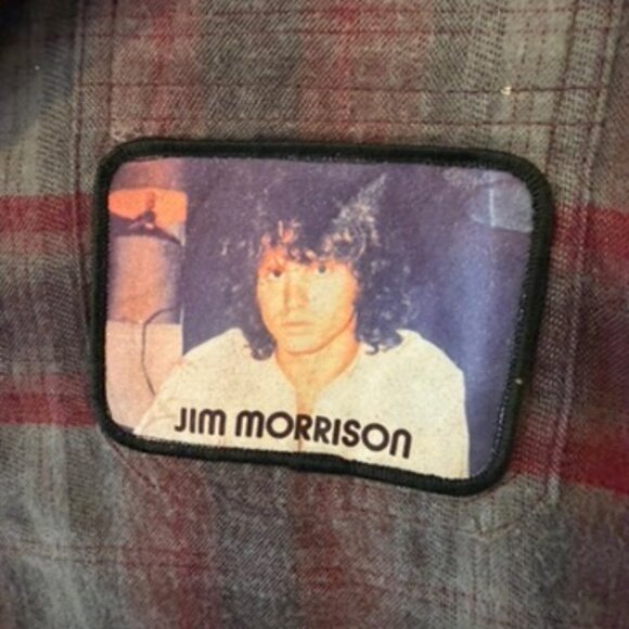 BROKEN BANDIT THE DOORS UPCYCLED ONE OF A KIND FLANNEL - Picture 6 of 7